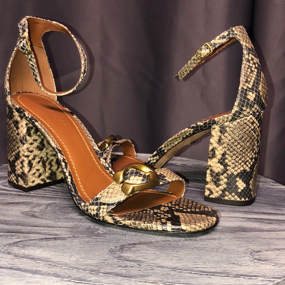 Coach Shoes - COACH snake print block heels